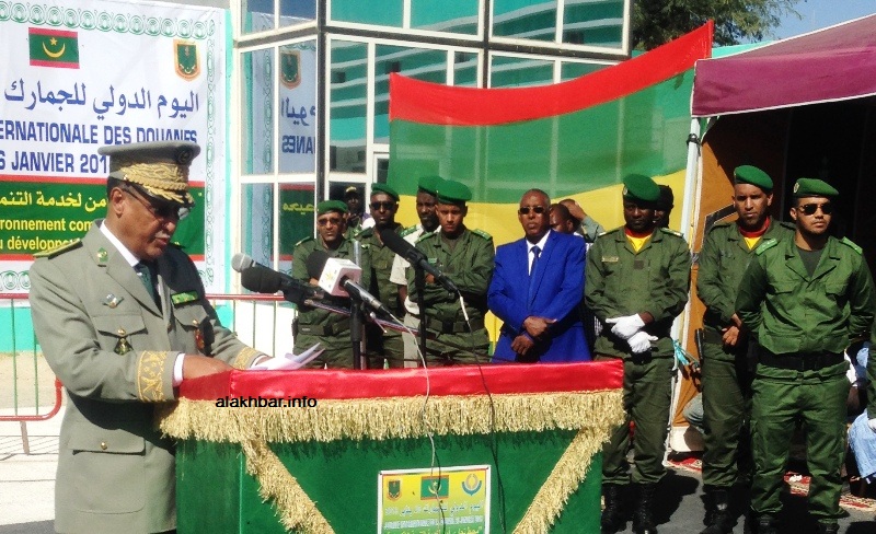 المدير العام للجمارك في موريتانيا اللواء الداه ولد المامي خلال خطابه اليوم في حفل تخليد العيد الدولي للجمارك (الأخبار)