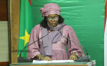 وزيرة الشؤون الاجتماعية والطفولة والأسرة ننه كان خلال المؤتمر الصحفي مساء اليوم (الأخبار)