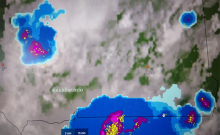 خريطة توزع الأمطار ظهر اليوم عند الساعة الثانية والربع، الإشارة عند كيفة ـ (الأخبار)