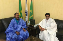 النائب محمد عبد الرحمن ولد الصبار في لقاء سابق مع رئيس حزب الاتحاد الحاكم 