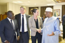 الرئيس المالي إبراهيم بوبكر كيتا خلال لقائه بعثة البنتاغون 