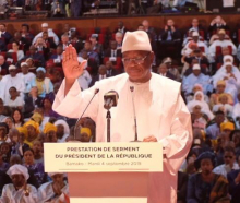 الرئيس المالي ابراهيم بوبكر كيتا لدى أدائه اليمين رئيسا لمأمورية ثانية.