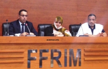 مديرة تلفزيون الموريتانية خلال المؤتمر الصحفي مساء اليوم في مقر الاتحادية الموريتانية لكرة القدم (الأخبار)