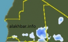 توضح الصورة خارطة توزع الأمطار المتوقعة فجر الثانى من يوليو ـ (الأخبار)