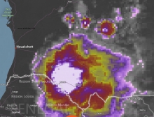 خارطة توزع الامطار مساء اليوم 8 أغسطس عند الساعة السابعة