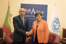 الرئيس محمد ولد الغزواني ومديرة صندوق النقد الدولي كريستالينا غورغييفا 