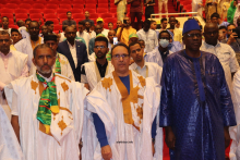 السفير الموريتاني، ورئيس الجالية خلال الحفل 