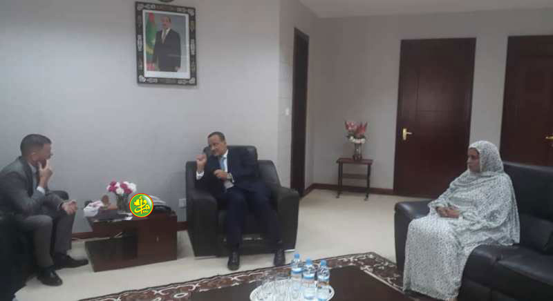 وزير الخارجية إسماعيل ولد الشيخ أحمد خلال لقائه مع السفير الأمريكي في نواكشوط مايكل دودمان اليوم الاثنين (وما)