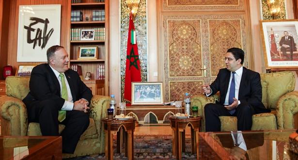 وزير الخارجية المغربي ناصر بوريطة وكاتب الدولة الأمريكي، مايك بومبيو