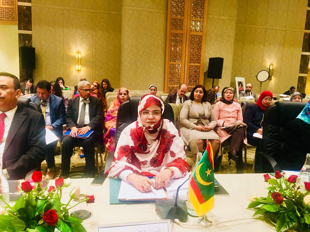وزيرة الشؤون الاجتماعية والطفولة والأسرة خلال مشاركتها في المؤتمر المنظم بتونس