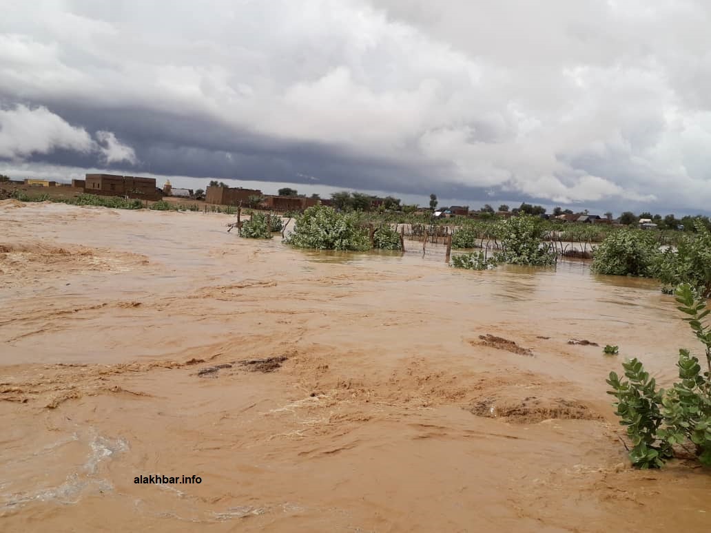السيول تدفقت على المدينة من المرتفعات القريبة منها كما تواصلت عليها الأمطار لعدة ساعات (الأخبار)