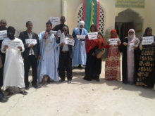 جانب من الوقفة الاحتجاجية اليوم أمام الإدارة الجهوية للتهذيب/ الأخبار