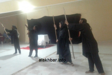 جانب من عرض مسرحية "هواجس" في دار الشباب بالترحيل/ الأخبار