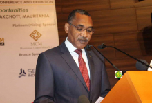 الوزير الأول محمد سالم ولد البشير خلال خطابه في افتتاح النسخة الخامسة من المؤتمر (وما)