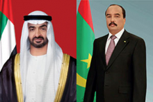 الرئيس الموريتاني محمد ولد عبد العزيز، وولي عهد أبو ظبي محمد بن زايد