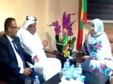 وزيرة التنمية الريفية في موريتانيا الأمينة بنت القطب ولد امم خلال لقائها مع الوفد السعودي (وما)