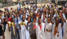 جانب من وقفة سابقة  في نواكشوط لإحياء الذكرى الثانية لمجزرة رابعة في مصر(أرشيف)