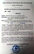 جانب من التعميم الذي بعث به وزير الصيد والاقتصاد البحري/ تصوير الأخبار