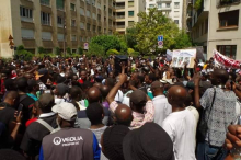 جانب من التجمع الاحتجاجي على نتائج الانتخابات في موريتانيا
