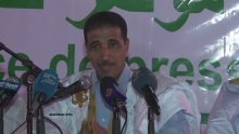 المرشح الرئاسي محمد ولد مولود خلال مؤتمر صحفي سابق (الأخبار - أرشيف)