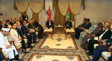 الرئيسان الموريتاني والتركي مع وفديهما في القصر الرئاسي بنواكشوط