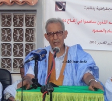 رئيس حزب تكتل القوى الديمقراطية أحمد ولد داداه خلال نشاط سابق لحزبه (الأخبار - أرشيف)