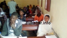 تلاميذ في مركز لعريكيب صباج اليوم / تصوير الأخبار