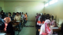 جانب من التلاميذ المشاركين في باكلوريا 2018 صباح اليوم (تصوير الأخبار)