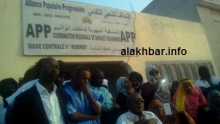 جانب من المؤتمر الصحفي الذي عقده المنسقية الجهوية بنواذيبو/ تصوير الأخبار