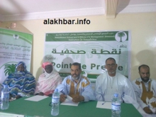 جانب من النقطة الصحفية زوال اليوم في مقر حملة الحزب بنواذيبو / تصوير الأخبار