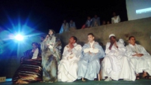 جانب من سهرة حزب الكرامة في حي بغداد الشعبي الليلة البارحة / تصوير الأخبار