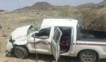 صورة حادث سابق  لإنقلاب سيارة رباعية الدفع شمال البلاد