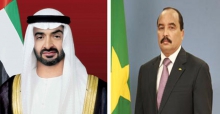 الرئيس الموريتاني محمد ولد عبد العزيز وولي عهد أبو ظبي محمد بن زايد